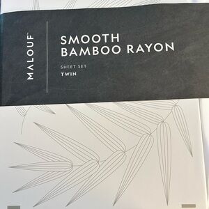 NEW- Malouf Smooth Bamboo Rayon Sheet Set - Twin